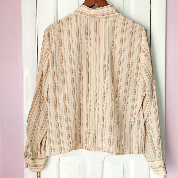 Saville for Nordstrom 100% Silk Striped Button-down Dress Shirt Sz 12 - Picture 7 of 10